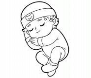 Peaceful Dreaming Baby - Online Coloring