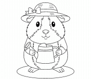 Oliver the Little Garden Guinea Pig - Online Coloring