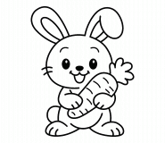 Leo The Bunny And His Big Carrot - Online Coloring