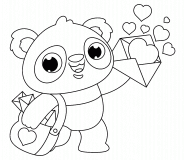 Little Panda Spreading Love Everywhere - Online Coloring