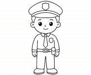 Little Police Officer Ready to Protect the City - Online Coloring
