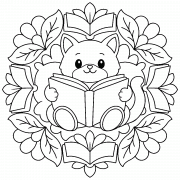 A Short Reading Break for the Cat - Online Coloring