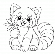 An Adorable Red Panda - Online Coloring