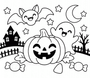 Cute halloween friends - Online Coloring Cute halloween friends - Online Coloring