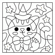Halloween Kitten with a Bow Tie - Color By Number (Online Game) Halloween Kitten with a Bow Tie - Color By Number (Online Game)