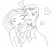 Couple in love - coloring page n° 194