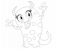 Cute pink monster - coloring page n° 199