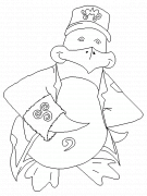 Penguin in uniform - coloring page n° 20