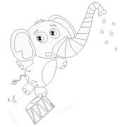 Circus elephant - coloring page n° 204