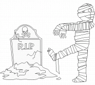 Mummy In A Cemetery - coloring page n° 223
