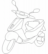 Scooter Motorbike - coloring page n° 225