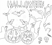 Dark Halloween Landscape - coloring page n° 232