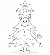 Rudolf dressed as a Christmas Tree - coloring page n° 245