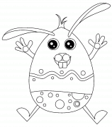 Cartoon funny Easter rabbit - coloring page n° 267