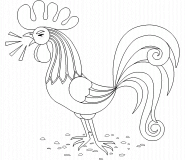 Rooster - coloring page n° 272