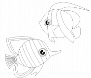 Striped sea fishes - coloring page n° 283