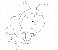 Cartoon bee - coloring page n° 288