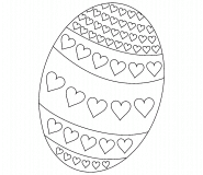 Easter Egg with a Heart Pattern - coloring page n° 291