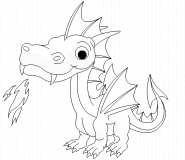 Baby Fire Dragon - coloring page n° 311