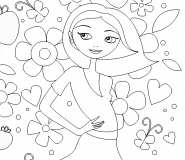 Pretty girl - coloring page n° 314
