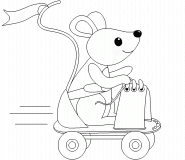 Mouse In Roller Skate - coloring page n° 315