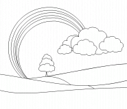 Landscape with rainbow - coloring page n° 321