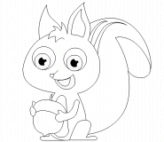 Squirrel with nut - coloring page n° 324
