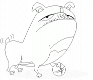 Funny Playful Bulldog - coloring page n° 329