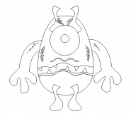 Cyclops Monster With Razor-Sharp Teeth - coloring page n° 331