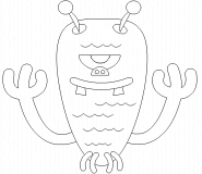 Blue alien - coloring page n° 333