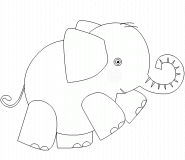 A cute and funny baby elephant  - coloring page n° 343