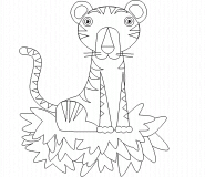 A cute cartoon tiger - coloring page n° 344