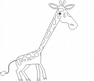 A cute Giraffe with long neck - coloring page n° 345