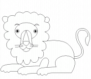 A cute lion  - coloring page n° 346