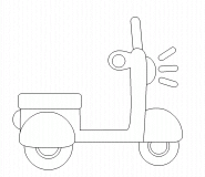 Vespa Scooter - coloring page n° 353