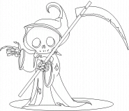 Grim Reaper with Scythe - coloring page n° 364