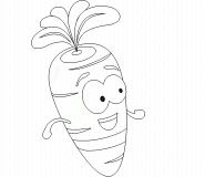 Cute Cartoon Carrot - coloring page n° 376
