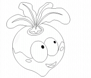 Smiling Cartoon Radish - coloring page n° 377