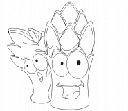 Cartoon Asparagus - coloring page n° 381