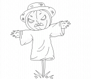 Pumpkin-Head Scarecrow - coloring page n° 383