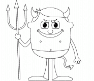 Little Devil Holding A Pitchfork - coloring page n° 392