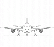 Jet Airplane Front View - coloring page n° 405