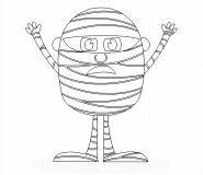 Funny Mummy with hands in the air - coloring page n° 407