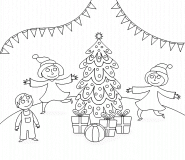 Family Christmas Celebration - coloring page n° 410