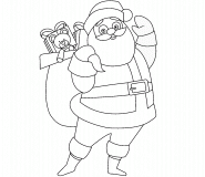 Santa Claus with Bag of Presents - coloring page n° 413