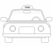 Front View Of Yellow Taxicab - coloring page n° 414