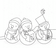 Three Caroling Snowmen - coloring page n° 417