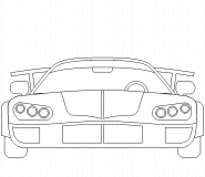 Front View of a Fast Sports Car - coloring page n° 437