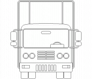 Front View Of A Yellow Utility Truck - coloring page n° 438