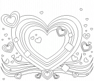 Multi-colored hearts - coloring page n° 440